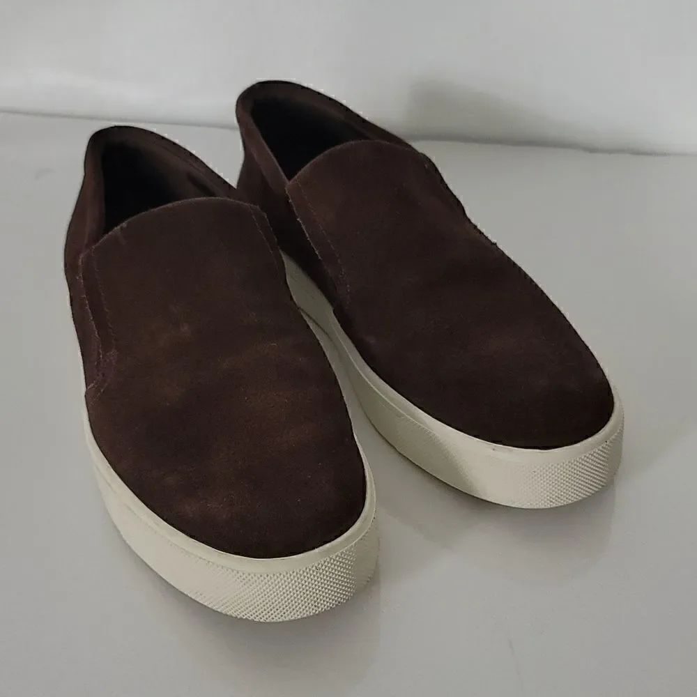 Vince Brown Suede Slip Ons